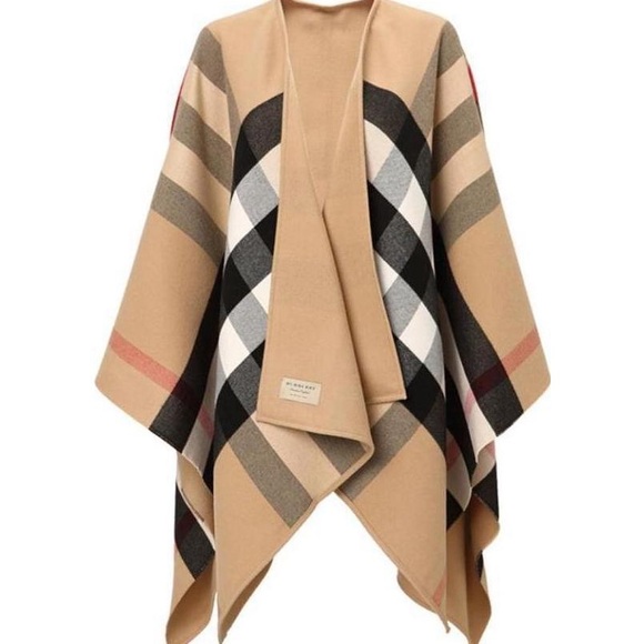 Burberry Jackets & Blazers - NWT Burberry Charlotte Reversible Solid Check Wool Cape